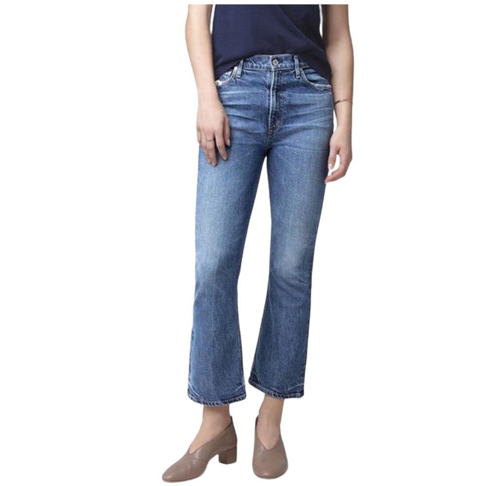 Citizens of Humanity Premium Vintage Demy Crop High Rise Flare in Moments Wash